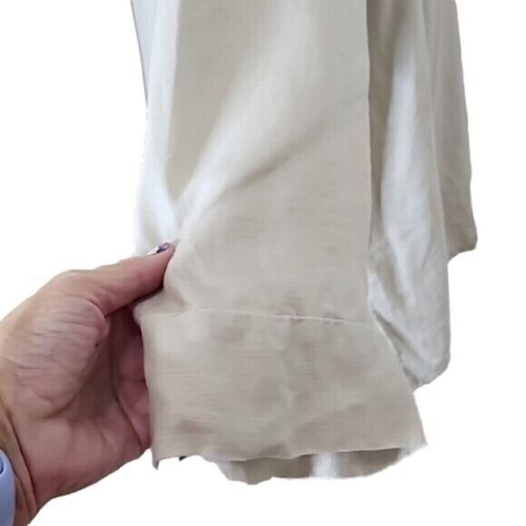 Ellen Tracy Top Tunic Cream Linen & Lace 3/4 sleeve Women's 1X - Picture 4 of 8